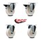 Service Caster 4'' Nylon Wheel Swivel Top Plate Caster Set with 2 Posi Brakes 2 Rigid, 4PK SCC-20S414-NYS-PLB-2-R-2 - alternate 2
